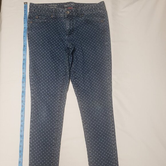 Merona Size 8 Ankle Skinny Polka Dot Denim Jeans - Picture 1 of 5